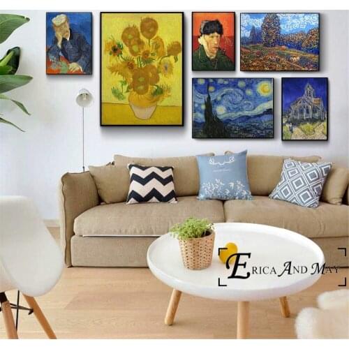 Van Gogh Starry Night Series Artwork Canvas Painting Posters And Prints For Living Room No Framed Wall Art Picture Home Decor