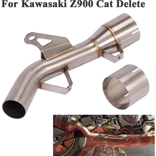 For Kawasaki Z900 Z900e 2017 - 2019 Motorcycle Exhaust Escape Modified Slip On Mid Link Pipe Catalyst Delete Eliminator Enhanced