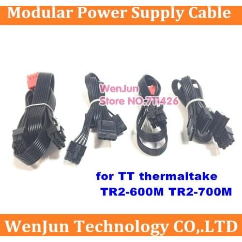 High Quality PCI-E Dual 8pin(6+2) /PCIe 6+2pin /SATA 15pin /IDE 4pin modular Power supply cable for Thermaltake TR2 RX series