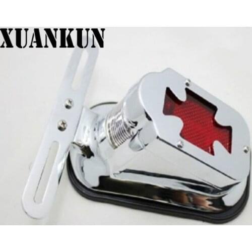 XUANKUN Motorcycle Parts Modified Retro Cruise Taillights License Plate Brake Lights