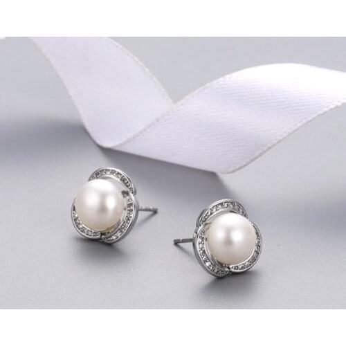 Lnngy 14K Gold Filled Stud Earrings 6-7mm Natural Freshwater Pearl Fashion Stud Earrings Women Wedding Fine Jewelry Earrings