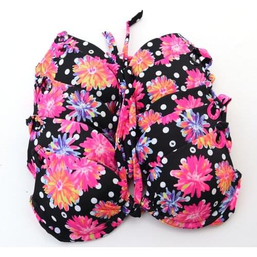 Women Swimsuit Black Triangle Sexy Halter CropTop Bikinis Set Secret Push Up Swimwear Beach Bathing Suit Wholesale