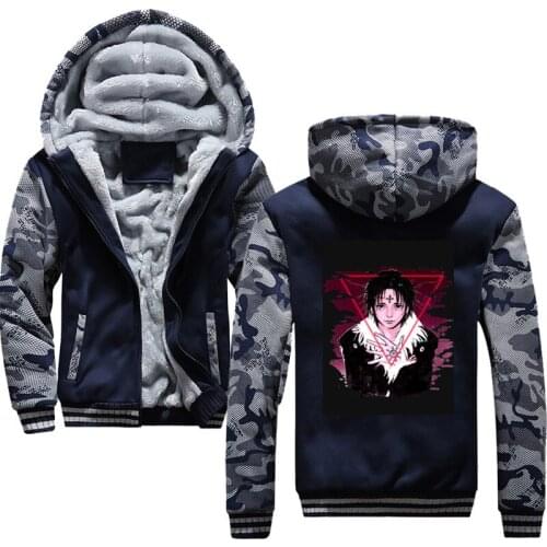 Winter Warm Coat Fan art de Chrollo Hunter X Hunter Printed Thicken Hoodie Winter Warm Zipper Coat Hoodie