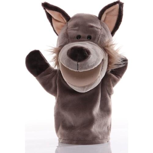 1pcs 25cm Hand Puppet Wolf Animal Plush Toys Baby Educational Hand Puppets Story Pretend Playing Dolls for Kids Children Gifts
