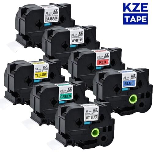 36mm Multicolor Laminated Flexible Cable Label Tapes tze tape for Brother p-touch printers as Flexible label Tze-FX261