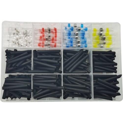 400pcs Heat Shrinkable Solder Ring Wiring Terminals Connection Terminal Heat Shrinkable Type Waterproof Connecting Terminal Kit