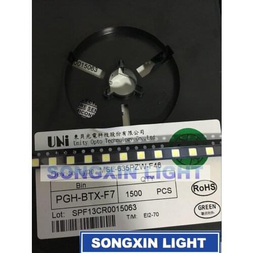 500PCS For UNI 3537 3535 1W LED Chip-2 90LM Cool white LCD Backlight for TV Application High Power LED 3V