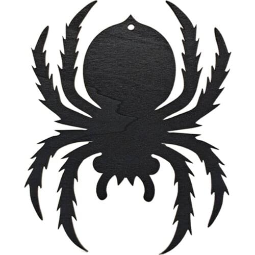 6x Wooden Halloween Pendant Unfinished Ornaments for DIY New Year Decoration