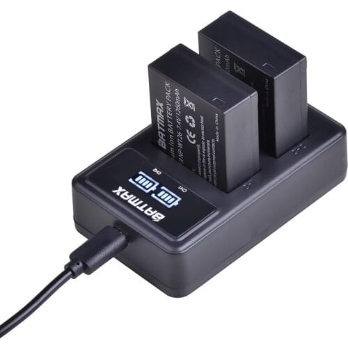 Batmax NP-W126 NP W126 Battery+LED USB Dual Charger for Fujifilm HS30EXR HS33EXR X-Pro1 X-E1 X-E2 X-M1 X-A1 X-A2 X-T1 X-T20