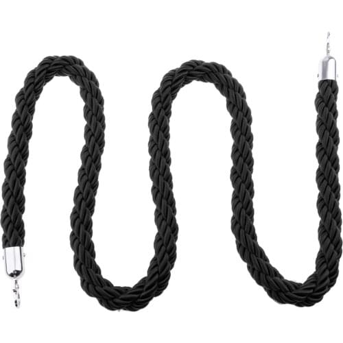 Barrier Rope Crowd Control Stanchion Queue Rope with Hooks, 5ft, 6 Colors Available