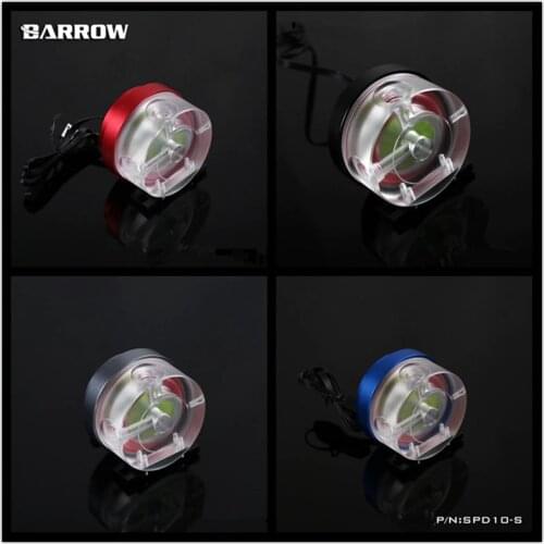 Barrow SPD10-S PWM speed control type 10W water pump head 3 meters acrylic cover metal shell black blue silver red suit