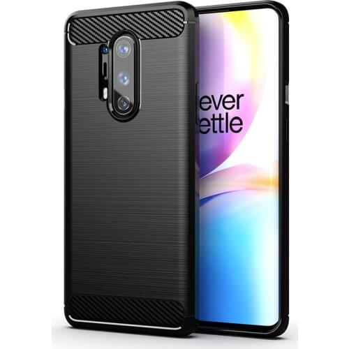 For OnePlus 8 Pro Case Soft Silicone Brushed Carbon Fiber Cover For OnePlus8 Pro One Plus 8 Rugged TPU Armor Phone Cases
