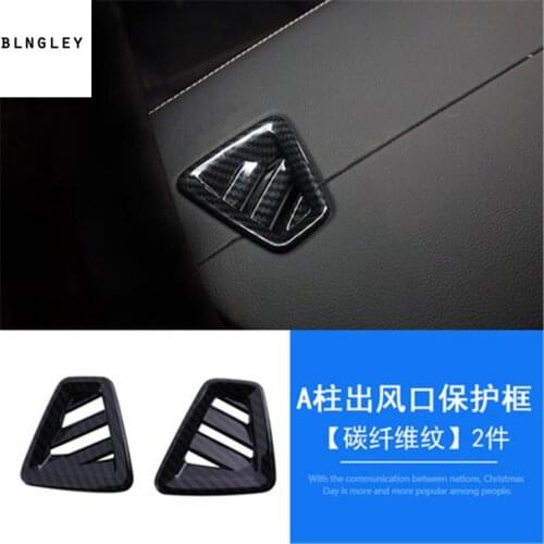 2pcs/lot ABS carbon fiber grain High position air conditioning outlet decoration cover for 2018 VOLVO XC60 XC 60