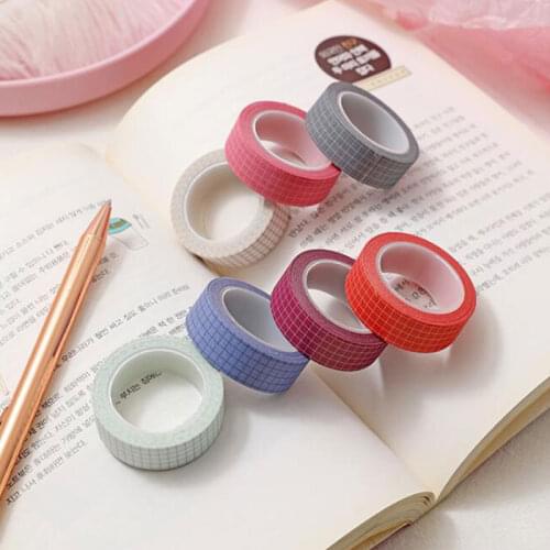 1 Roll Decoration Grid Washi Tape DIY Scrapbook Cute Sticker Kawaii Masking Tape For Stickers Stationary School Supplies