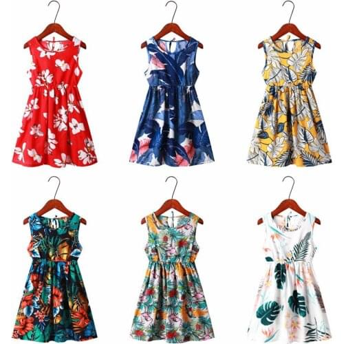 2020 Kids Girls Sleeveless Dress 3-8years Summer Girls Prined Minnie Dresses Children Clothes Baby Cotton Princess Dress Outfits