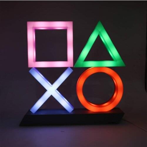 Fofun 1/2 Pack Acrylic XL Playstation Icons Light with 3 Light Modes Voice Control Music Reactive Game Room Atmosphere Lighting