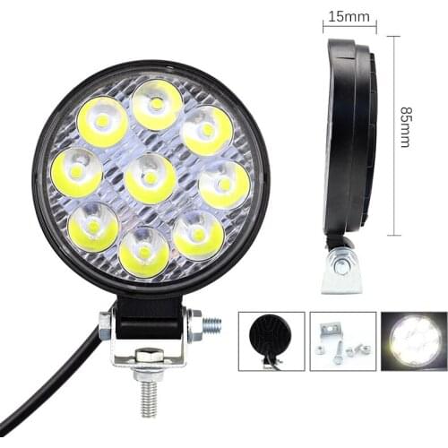 Hot sale 27W 9V-30V LED Work Light FloodlightRound LED Offroad Light Lamp Worklight for Off road Motorcycle Car Truck