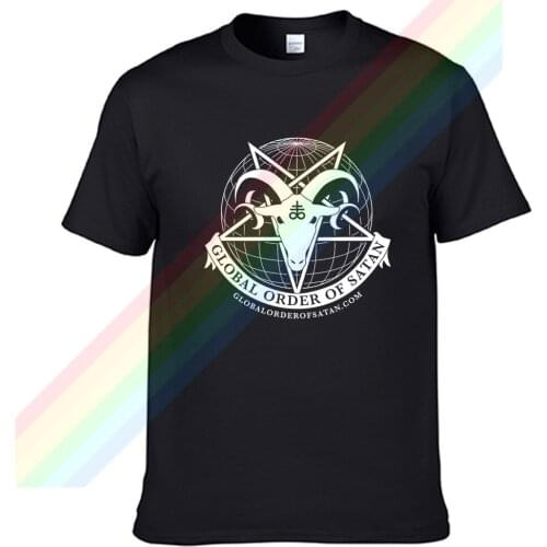 Global Order Of Satan White Logo T Shirt For Men Limitied Edition Unisex Brand T-shirt Cotton Amazing Short Sleeve Tops