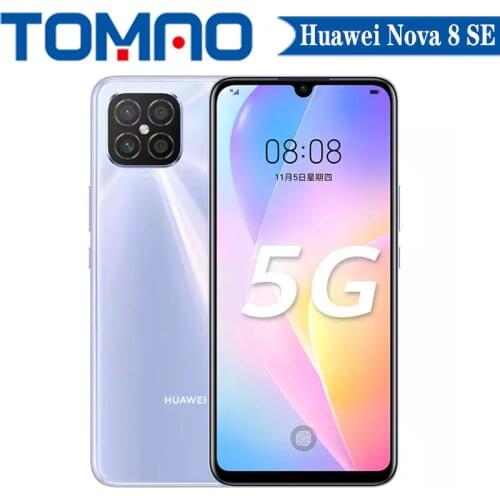 Huawei Nova 8 SE 5G Mobile phone 8GB RAM 128GB ROM 3800mAh Battery 64.0MP Rear Main Camera 6.53 inch OLED Screen Android 10