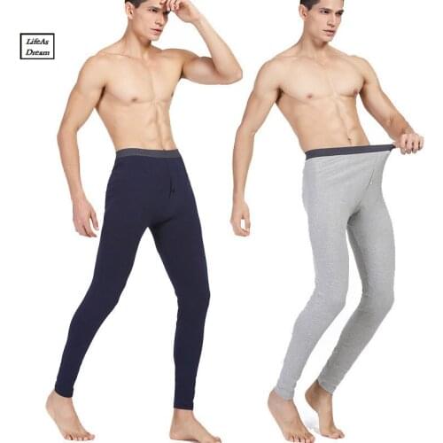 Hot Winter Men Long Johns Cotton Thermal Underwear Men Warm Long Johns Leggings Pants High Quality