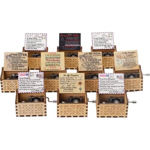 Antique Carved Wooden Box Hand-Cranked Music Box Theme Caixa De Musica A Birthday Present Party Casket Anonymity Decoration