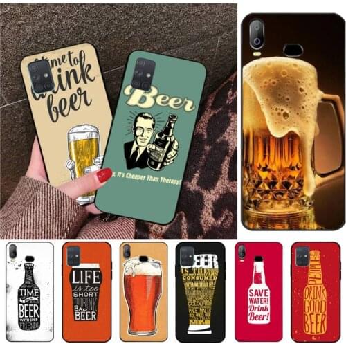 Fun beer art painting Black TPU Soft Rubber Phone Cover For Samsung A10 A20 A30 A40 A50 A70 A80 A71 A91 A51 A6 A8 2018
