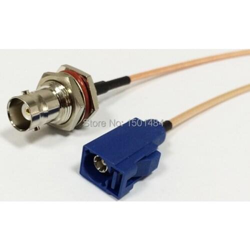 New BNC Female Jack Connector Switch FAKRA Convertor RG316 Wholesale Fast Ship 15CM 6" Adapter