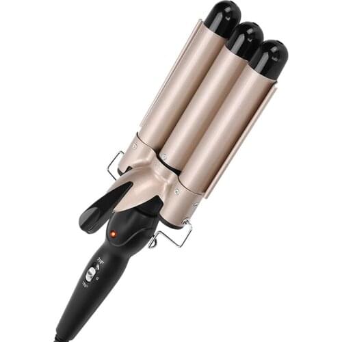 Portable 3 Barrels Curling Iron Magic Wand Curling Iron, Temperature Adjustable For Long / Short Hair 25 Mm