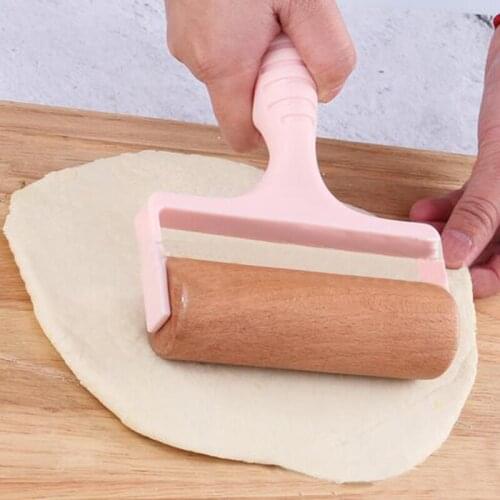 Rolling Pin Pizza Wooden Easy Clean Manual Push Cookies Portable Non-stick Kitchen Baking Tool Dough Roller Pastry Multipurpose