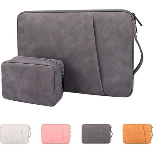 Portable Waterproof Laptop Bag PU Leather Case Notebook Sleeve 13.3 14 15.6 inch For Macbook Pro Computer HP Acer Xiaomi Women