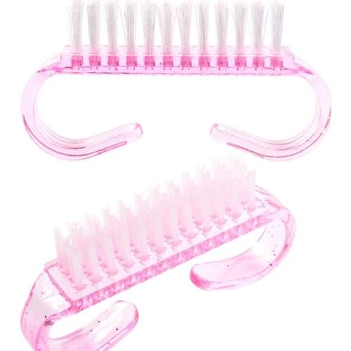 1pcs Portable Plastic Manicure Pedicure Brush Nail Cleaning Tools Soft Hair Remove Dust Makeup Brushes Nail Care Accessories