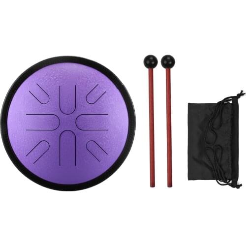 10 Inches Portable Steel Tongue Drum 8 Note Handpan Drum Travel Drum Percussion Instrument with Mallets Carry Bag for Meditation