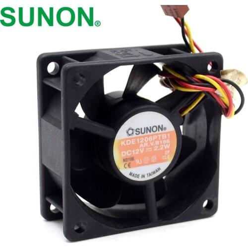 10pcs For SUNON 6025 2.2W KDE1206PTB1 60mm 12V 3 wire alarm cooling fan