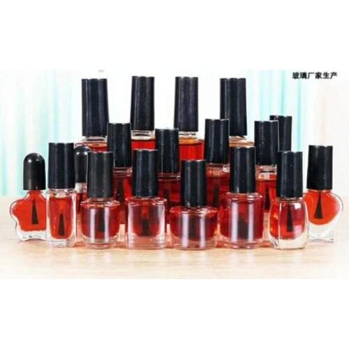 3pcs 3-15ml Transparent Glass Nail Polish Bottle Empty With A Lid Brush Empty Cosmetic Containers Nail Glass Bottles with Brush