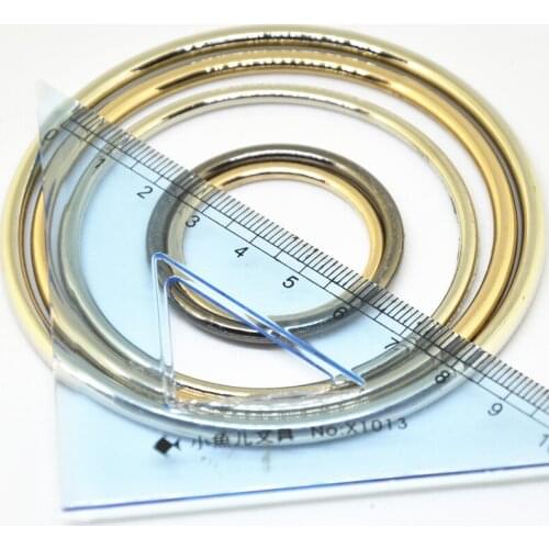 50pcs 30mm/35mm/60mm/70mm/80mm Black Gold Silver Circle Big O Ring Connection Alloy Metal Bags Belt Buckles DIY Accessorie