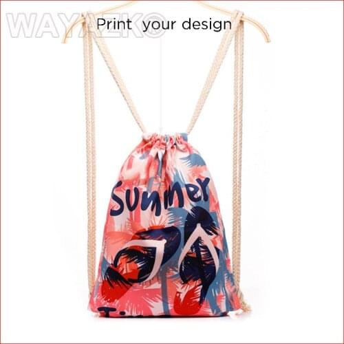 500pcs/lot) personalized canvas drawstring backpack bag promotional
