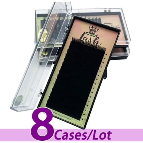 8pcs/lot Wholesale individual eyelashes 8-10mm premium natural synthetic mink eyelashes extension false makeup tool for salon