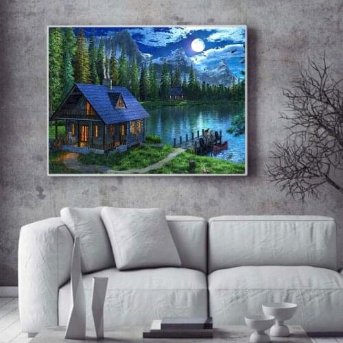 Diamond Painting Farmland Sunset Landscape Square Diamond Round Diamond Decoration Customizable Wall Art Decoration Frameless