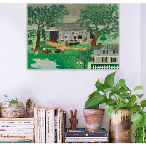 Anna Mary Robertson Grandma Moses《Pennsyvania Barn》Canvas Oil Painting Art Aesthetic Picture Wall Hanging Decor Home Decoration