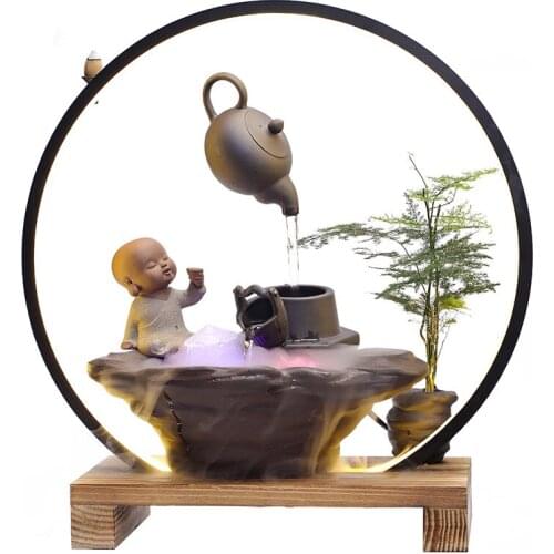 Large Backflow Incense Burner Candle Holder Smoke Fountain Incense Burner Candle Aroma Zen Garden Encens Home Decoration YD50XL