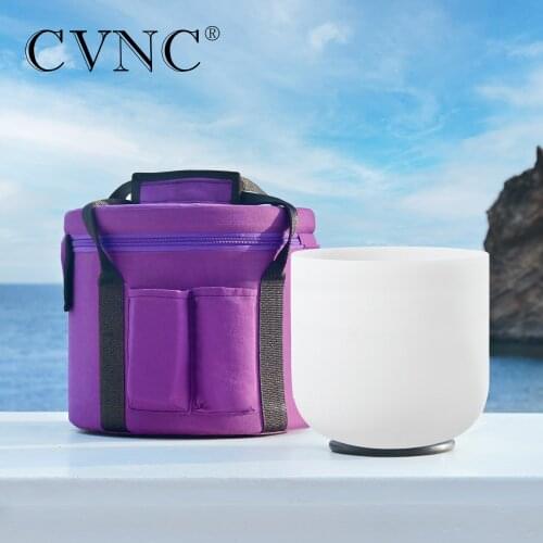 CVNC 6 Inch Frosted Quartz Chakra Crystal Singing Bowl for Meditation Sound Healing Sleep Improvement with Free Carrying Case