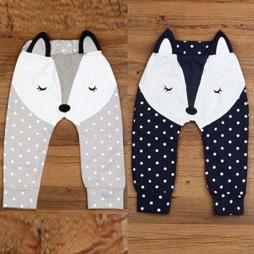 Childrens Pants Boys Girls Casual Cute Ears Baby Pants Childrens Dot Cartoon Leggings Pants Infant Trousers baby Costumes