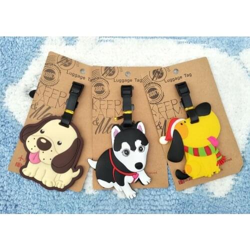IVYYE Pekinges Dogs Anime Travel Accessories Luggage Tag Suitcase ID Address Portable Tags Holder Baggage Labels New