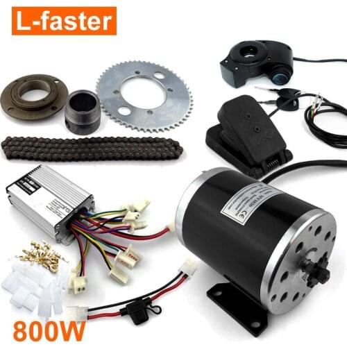 800W Electric High-speed Motor With Gas Pedal Throttle And Key Power Switch 25H Freewheel Chain Wheel 55 Teeth