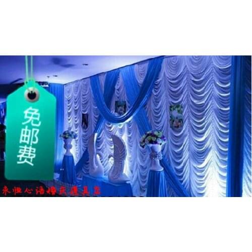 20ft*10ft Wedding backdrop New Design Wedding Backdrop \ Stage Curtain royal blue water backdrop