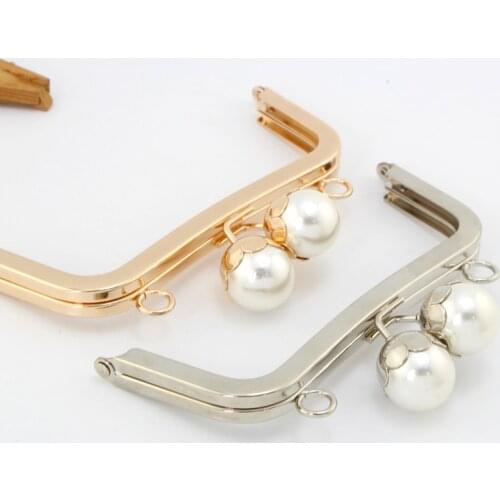 K673~K674 Pearl head 16CM square no hole Smooth surface screw purse frame DIY Kiss lock Coin Purse accessories