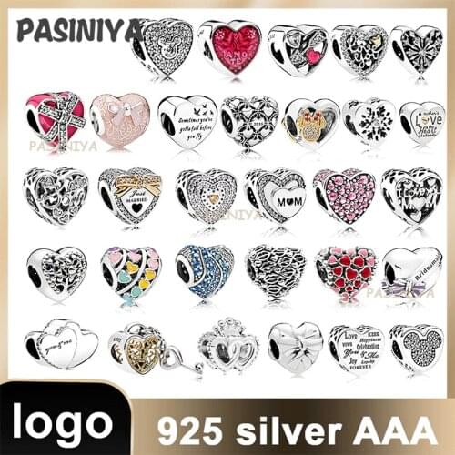 HEART CHARMS Collection 925 Sterling Silver Charm Chinese Factory Original Wholesale for Jewelry Making