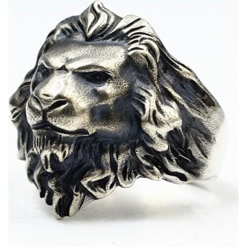 Leo Lion King ring, S925 sterling silver male ring, Thai silver twelve constellation personality, male guardian ring