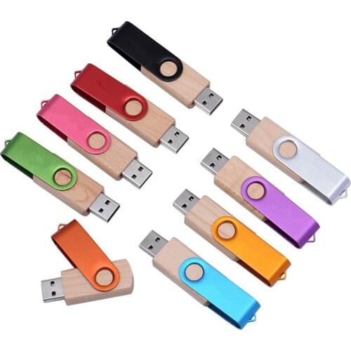 Logo Customized Hot Selling Wooden & Metal USB 2.0 Flash Drive Teacher Gift Pendrive 8 16 32GB 128 MB Memory Stick Pen Drive