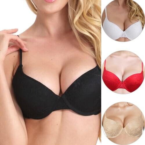 Ladies Secret Women Sexy Underwire Padded Push Up Embroidery Lace Bra 32 34 36 38 40 42 44 A B C D E Brassiere Bra Push Up Bras